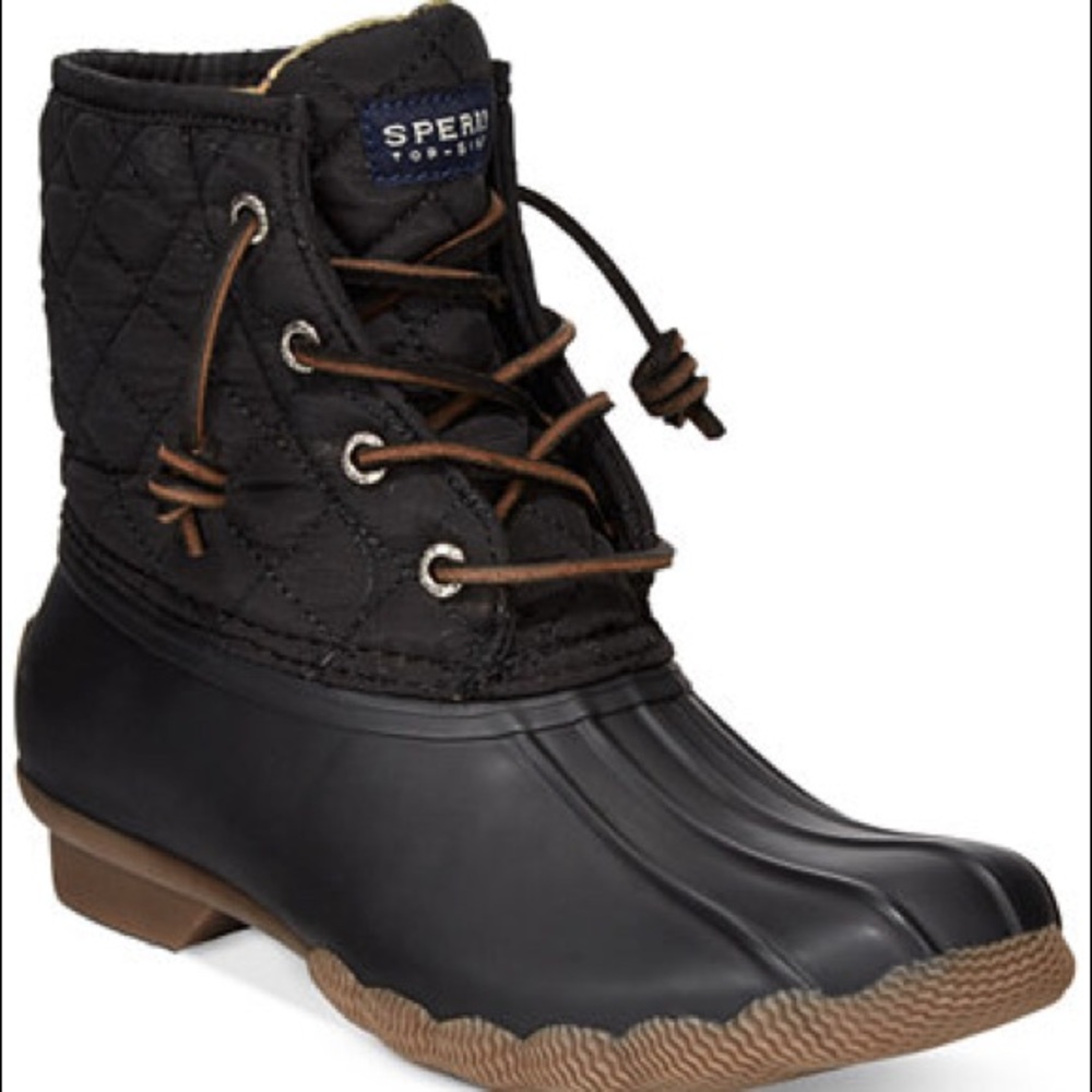 BLACK SPERRY DUCK BOOTS